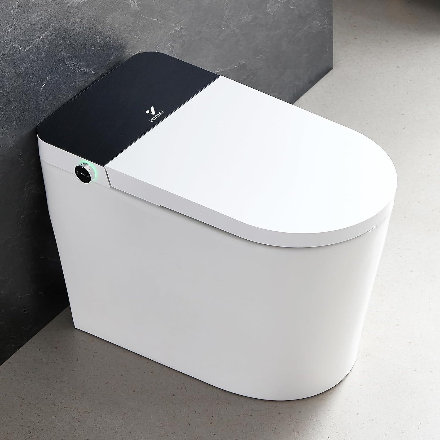 One Piece Toilet, Modern Bathroom Tankless Toilets Bowl, Updated PP Lids & Dual 1.0/1.28 GPF Foot Sensor Power Flush, 18 inch Comfort ADA Height Soft Closing Seat, 12' Rough-in, CEC Certified