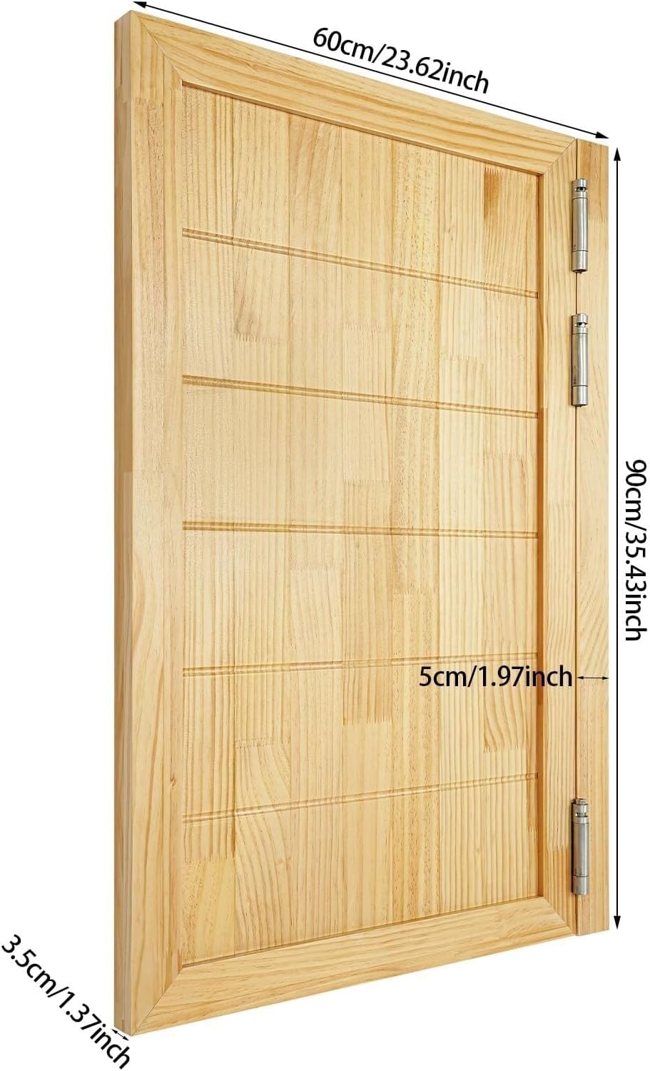 Cafe Swinging Doors,Wood Interior Saloon Half Partition Swing Door with 3 Hinges for House Kitchen Shop Entrance Pub Porch(23.6x35.4in-White-2)