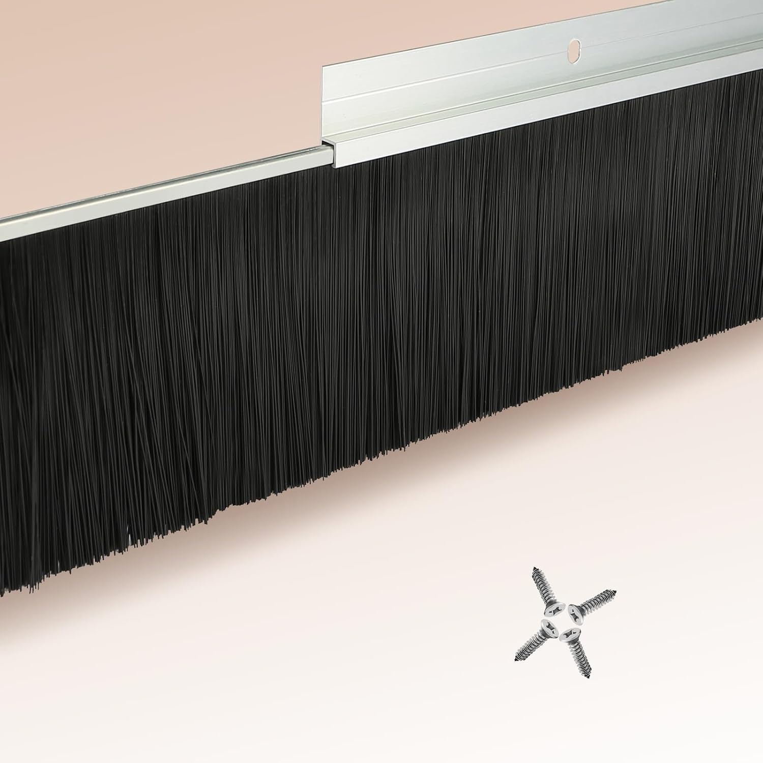 12 Sets 4+0.91 Inches Door Brush Sweep Seal Roll Up Door Seal Kit Garage Door Sweeps Suitable for Multiple Floors Easy Mounting(4 inches, 12)
