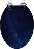 Elongated Toilet Seat Night stars sky Resin Toilet Seat Quietly Slow Close with Quick-Release Hinges Toilet Seat with Cover Easy to Clean Install