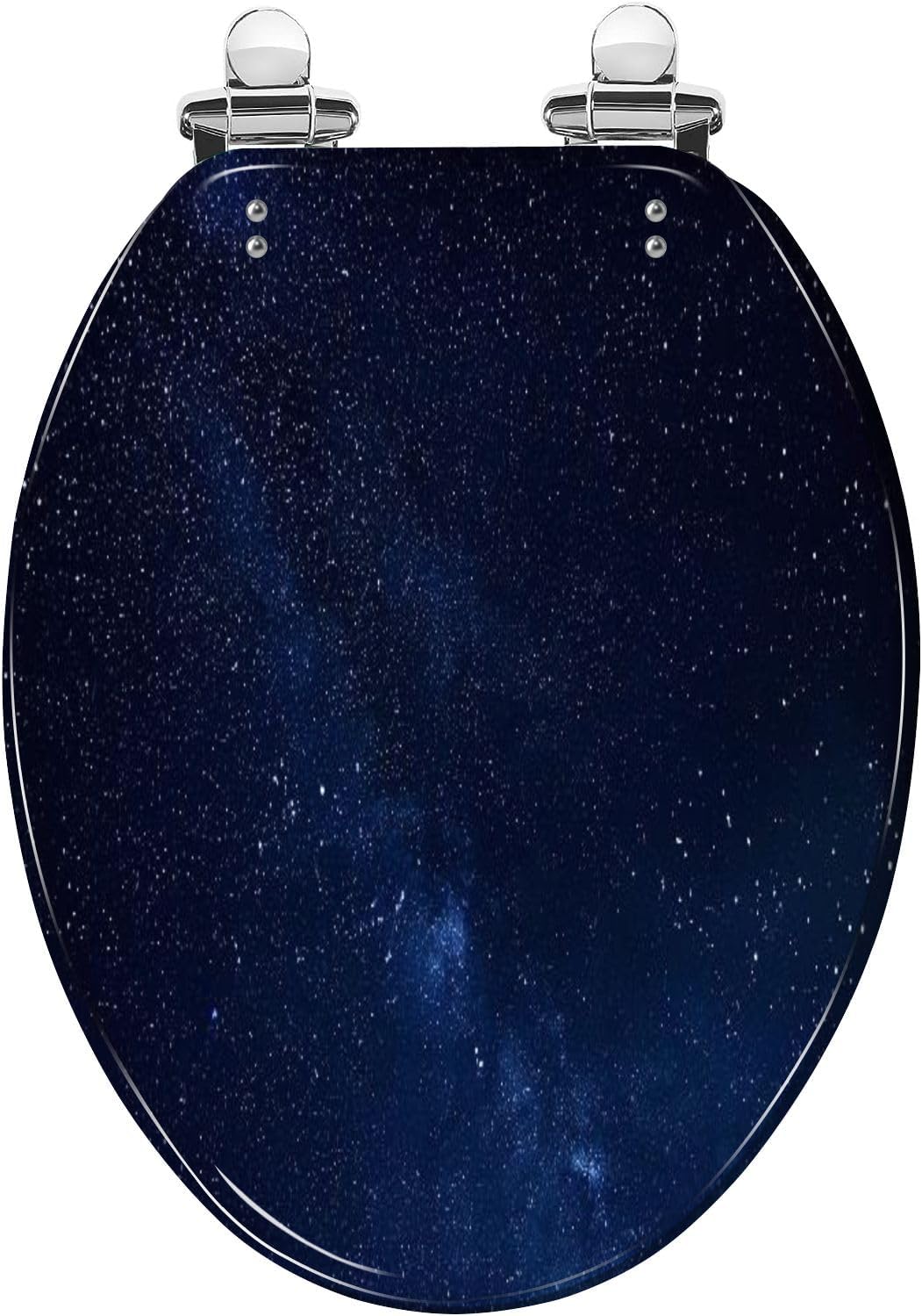 Elongated Toilet Seat Night stars sky Resin Toilet Seat Quietly Slow Close with Quick-Release Hinges Toilet Seat with Cover Easy to Clean Install