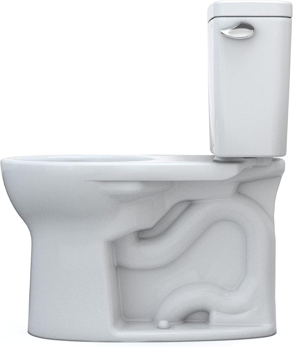 TOTO Drake Two-Piece Round 1.28 GPF Universal Height TORNADO FLUSH Toilet with CEFIONTECT, Cotton White - CST775CEFRG#01
