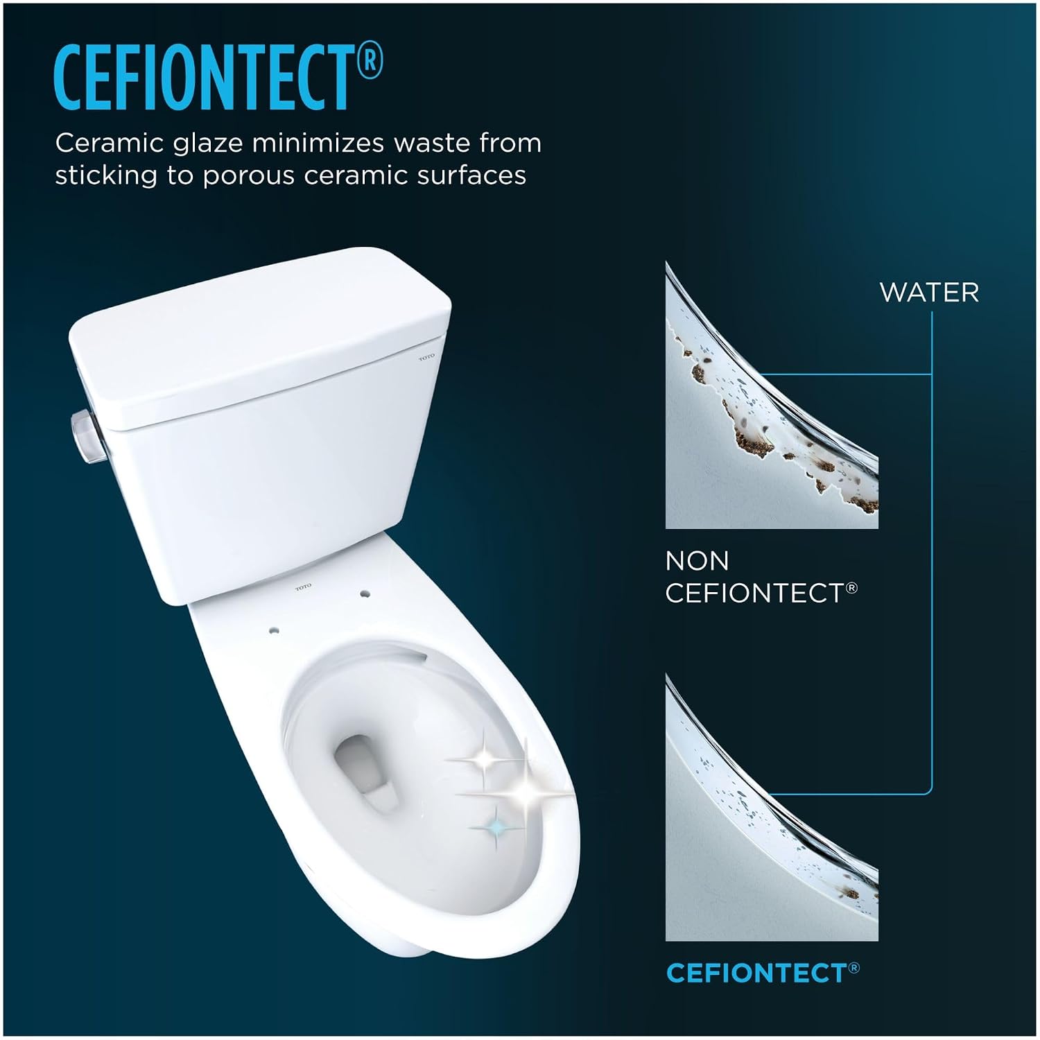 TOTO® Eco Guinevere® WASHLET+ Ready Elongated 1.28 GPF Universal Height Skirted Toilet with CEFIONTECT®, Bone - MS974224CEFG#03