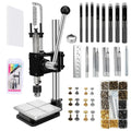 Leather Press Machine,Hole Puncher Hand Punching Machine with 21pcs Punch Tool Include Rivet Setter, Snap kit Tool and 480pcs Rivets | Stainless Steel Pillar | Punch Puller for DIY Leather Craft