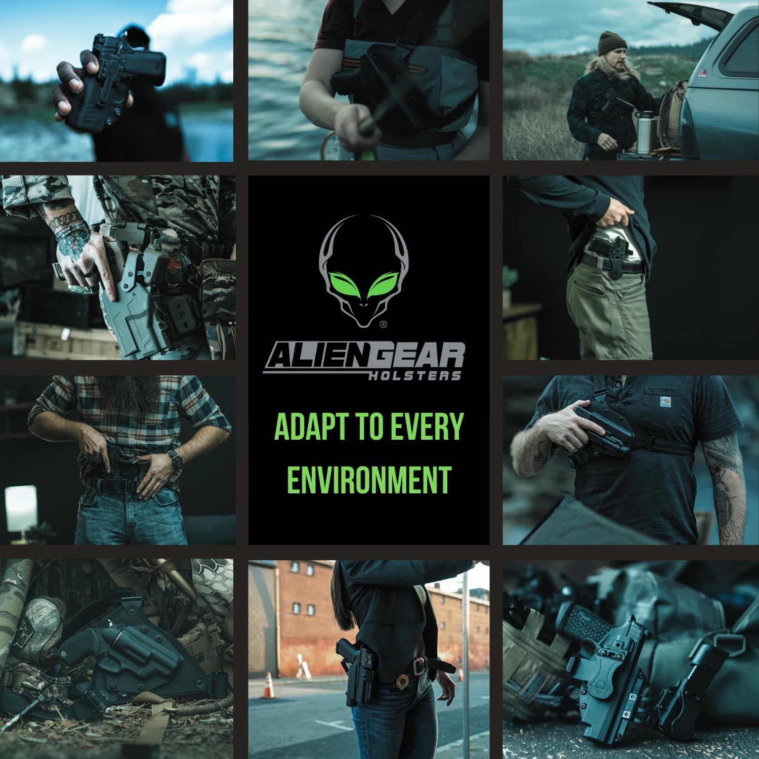 Alien Gear Shapeshift Core Carry Pack Holster - 4 in 1 Holster, IWB, Appendix, OWB Paddle and OWB Belt Slide Included - Closed and Open Carry - Tuckable - Right or Left Hand Draw - Made in USA
