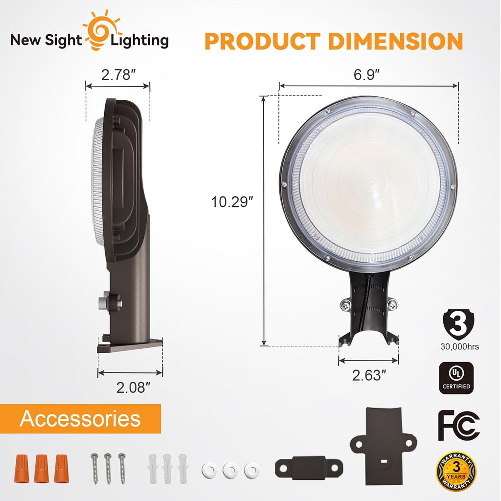 LED Barn Light 60W, Dusk to Dawn Outdoor Lighting with Photocell, 5000K Daylight, 7000LM, 120V Street Area Light, UL & FCC Certified, IP65 Waterproof, Security Lights for Yard Garage Porch Farm, 4PK