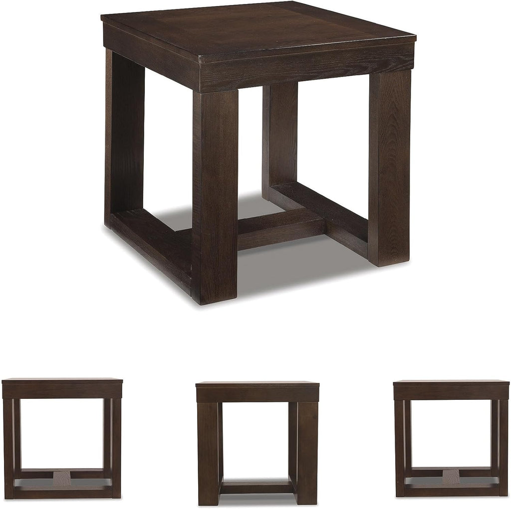 Signature Design by Ashley Watson Classic Oversized Square End Table, Dark Brown