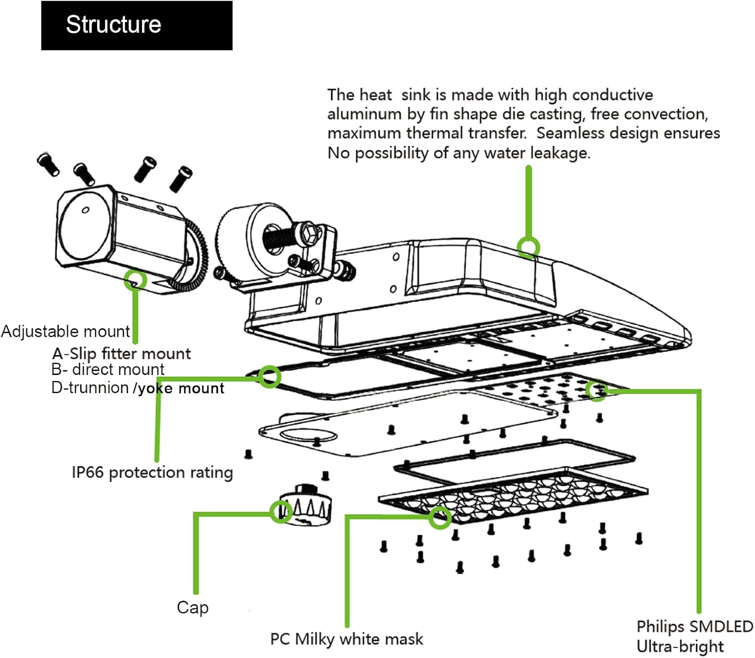 Power Adjustable 200W 240W 300W 277V 480V LED Parking Lot Light Exterior Bronze Street Pole Shoebox Lighting Fixtures 5000K for Sport Court, 600W-1000W MH HPS Equal (Slip Fitter Mount)