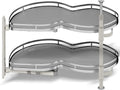 Blind Corner Cabinet Pull Out Organizer, Soft Close Swing Left Pull Out Cabinet Organizer 36inch, Corner Cabinet Lazy Susan for Corner Cabinet Blind Shelf, 2 Tiers Tray, Adjustable Height