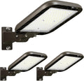 150W Parking Lot Lights Quick Installation, 22500LM Adjustable Arm Mount Shoebox Light IP65 Waterproof, 100-277V AC Dusk to Dawn Commercial Street Area Light for Roadways, Parking lot, 3Packs