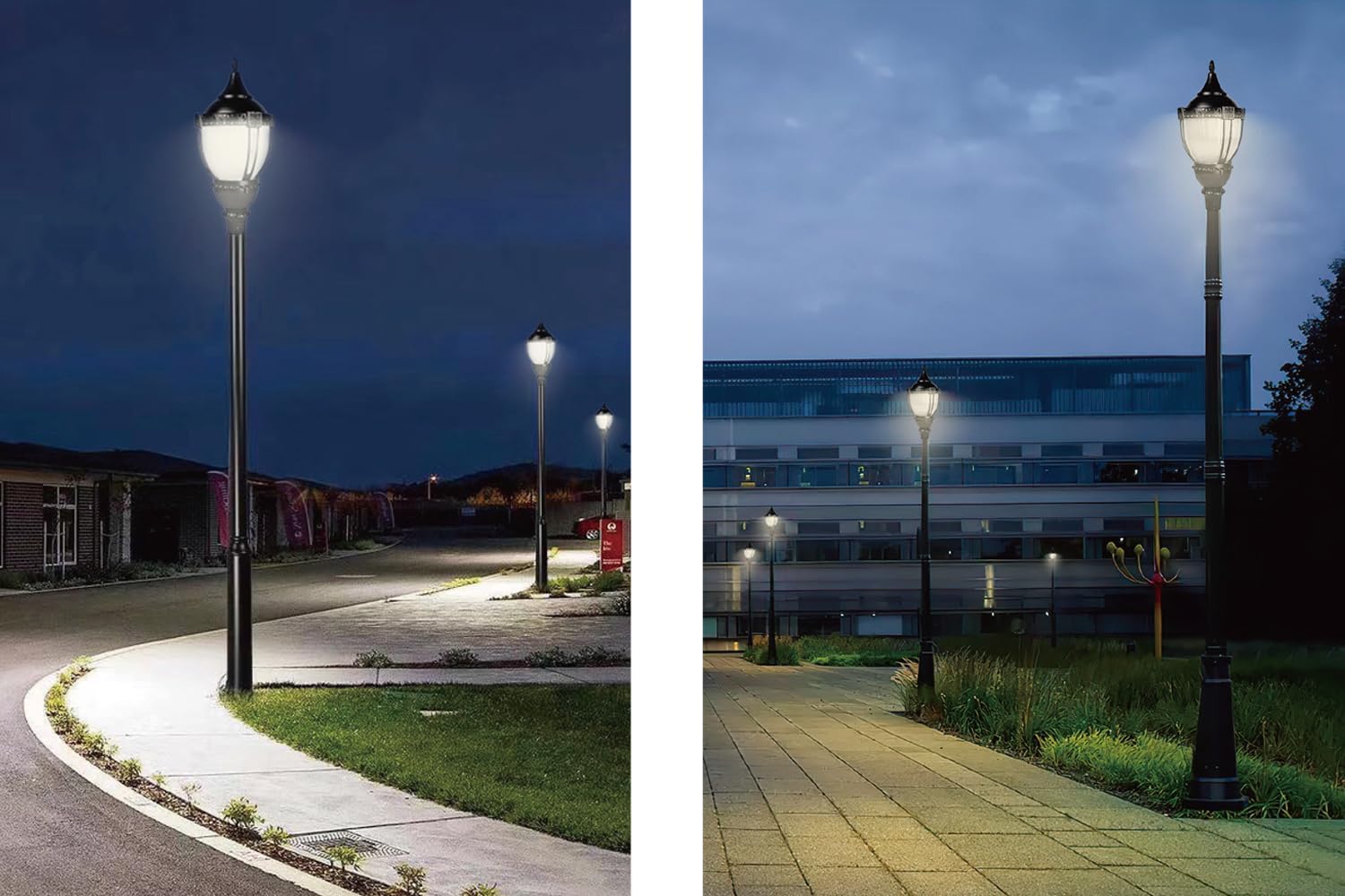 Acorn LED Post Top Light Fixture with Photocell Watt Tunable 100W/80W/60W Color Selectable 3000K/4000K/5000K 120-277V Black Housing Outdoor Area Pole Lighting