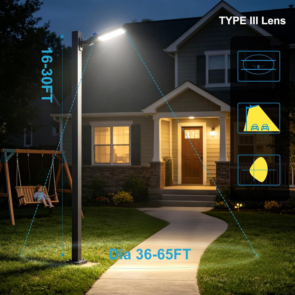 Lightdot 150W Parking Lot LED Lights 37500Lm LED Pole Lights Outdoor with Auto ON/OFF Photocell Parking Lot Litghts Commercial For Garage/Yard-7Yrs Warranty-6Pack (Coverage: 36~65Ft at Height:16~30Ft)