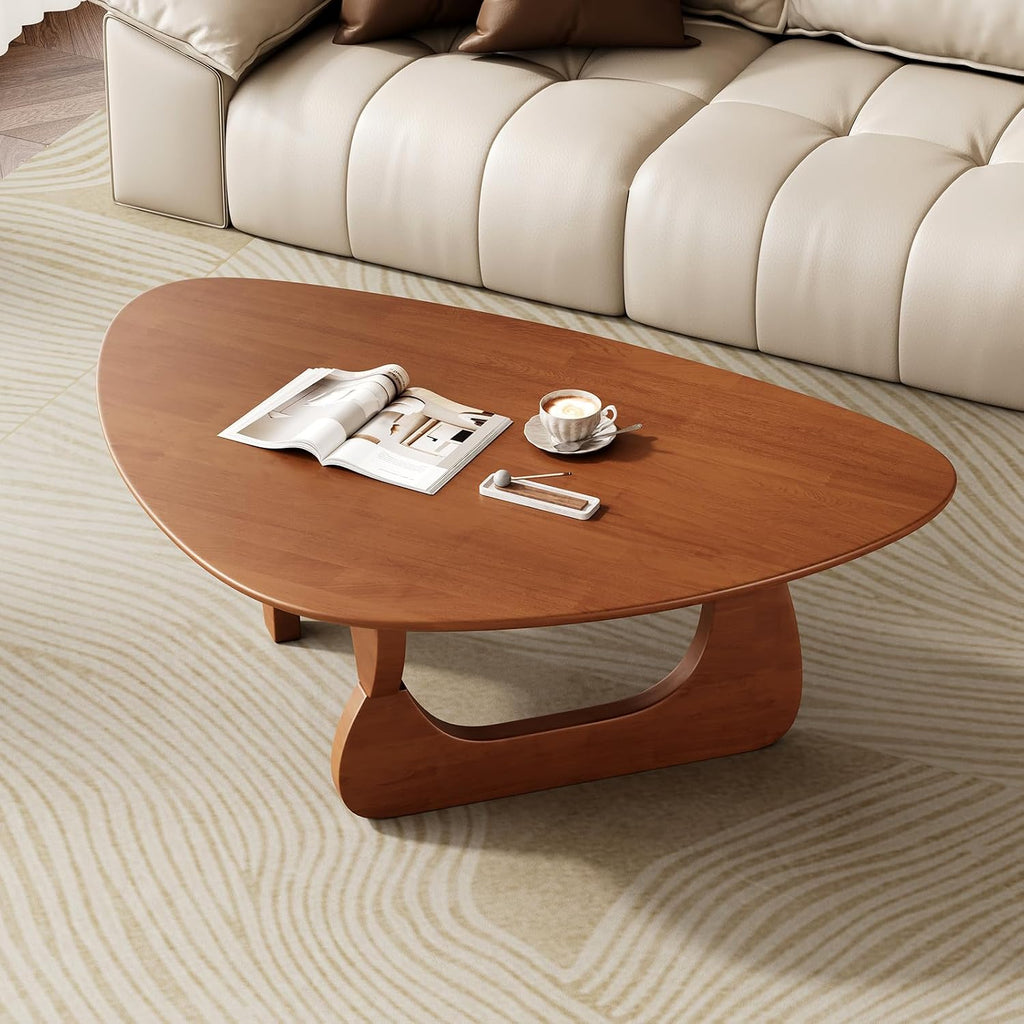 Mid Century Modern Coffee Table - Walnut Wooden Coffee Table for Living Room,Center Table Suitable for Bedroom Living Room Reception Office Tables (Walnut, Large 45 * 29 * 16in)
