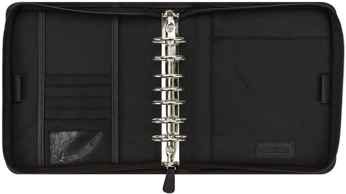 FranklinCovey - Friday Ring-Bound Binder for FranklinCovey Planners | Nylon - Zipper Binder with Handles (Classic, Black)