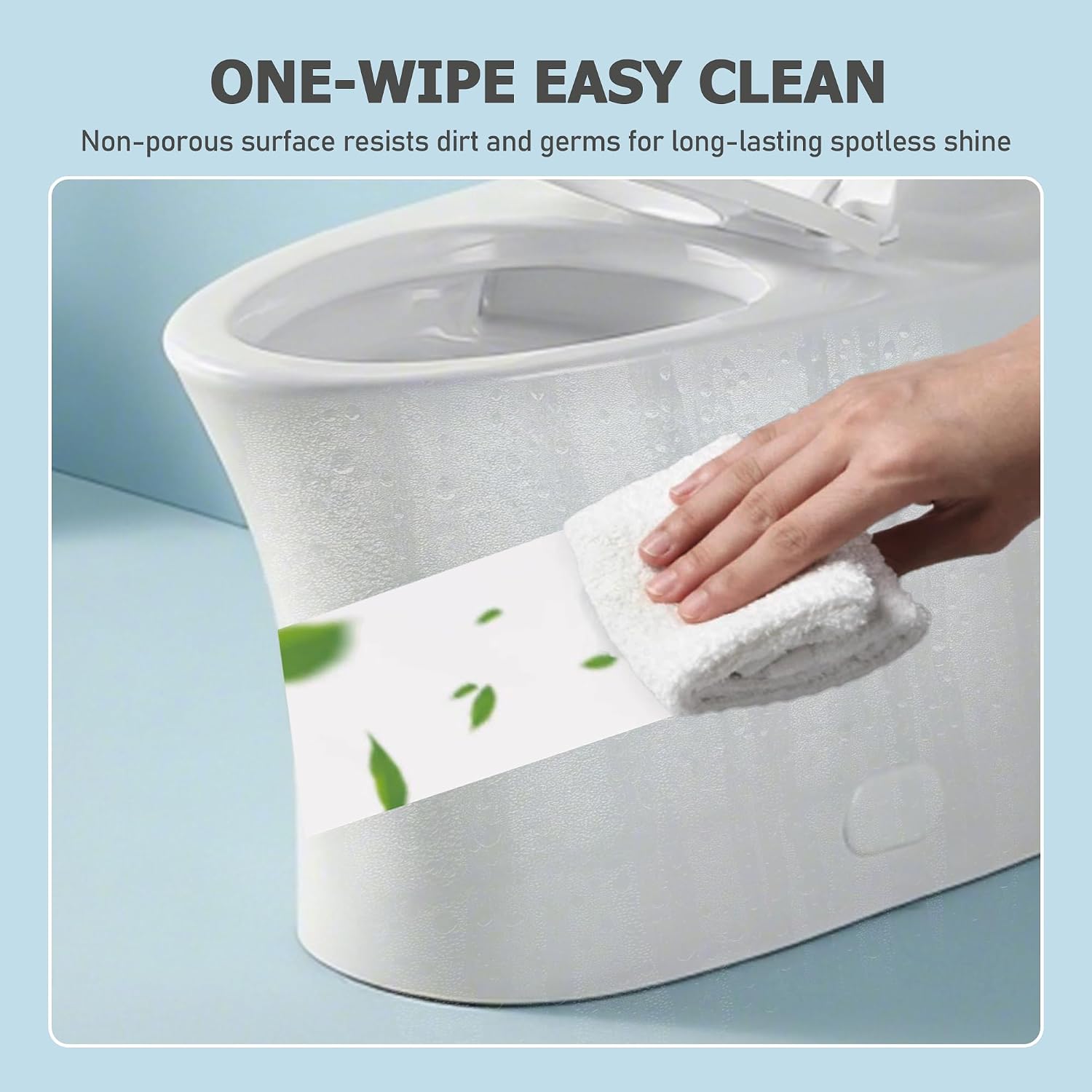 Dual Flush One Toilet, Water Saving Elongated Comfort Height Floor Mounted, Soft Closing Seat, 1000 Gram Map Flushing SToilet, Glossy White GF 24T02 GW