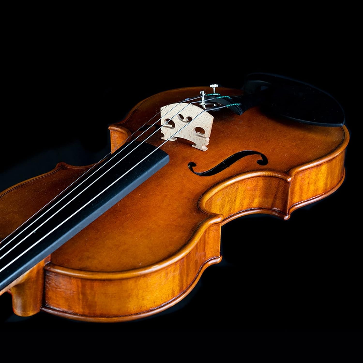 TSTS Beautiful Full Size Violin Fiddle Two Piece Back Flamed Wood Handmade Fiddle Musical Instrument Adults Violins