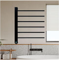 Towel Warmer Black,Wall Mounted S for Bathroom,Stainless Steel Heated Towel Rack, Drying with Intelligent Touch Screen Timer-White(Black)