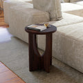 Relso Stupa Solid Wood End Table – 22' Tall Round Side Table for Living Room or Bedroom, Handcrafted Accent Table in Walnut Finish, Easy Assembly, Modern Minimalist Design for Small Spaces