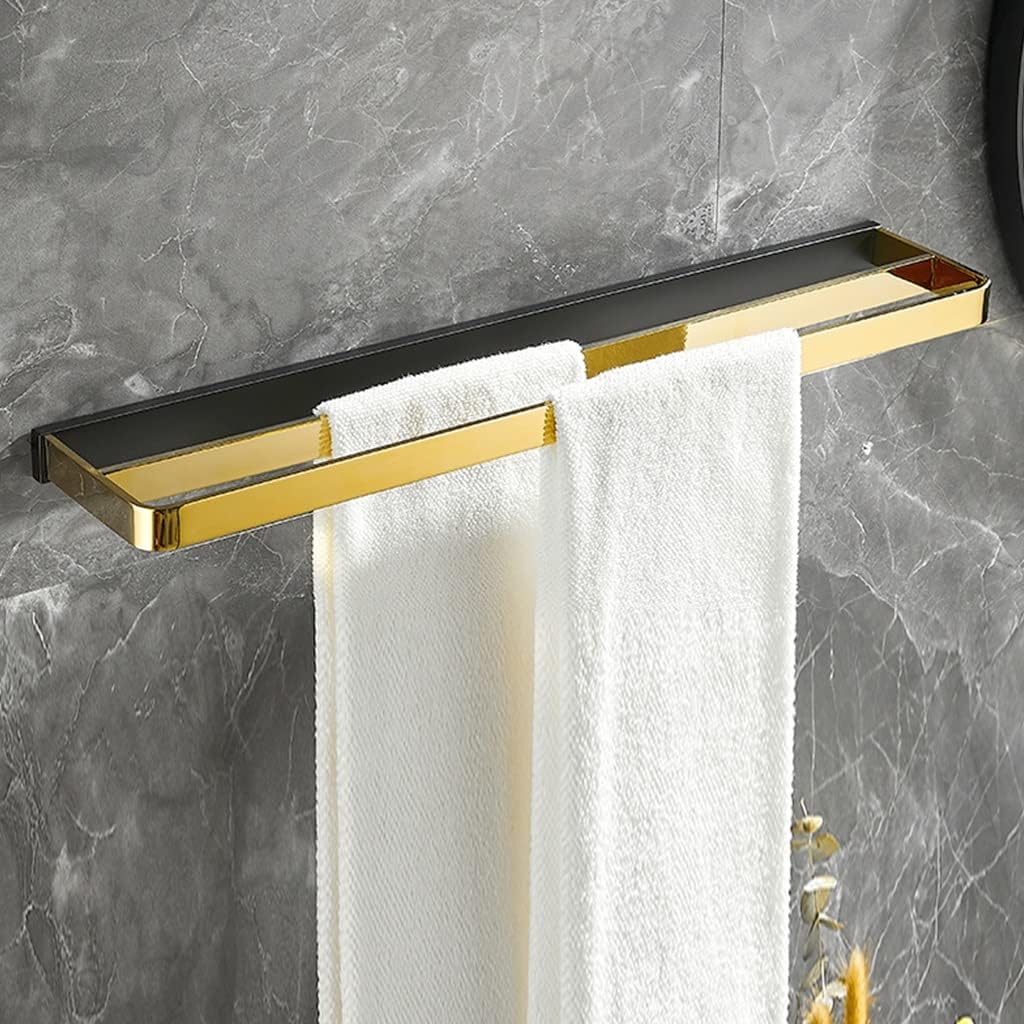 LSLYTQ Black Gold Bathroom Hardware, All Copper Towel Bar Rail Rack, Towel Ring, Tripod Stand, Bathroom Accessories Wall Mount