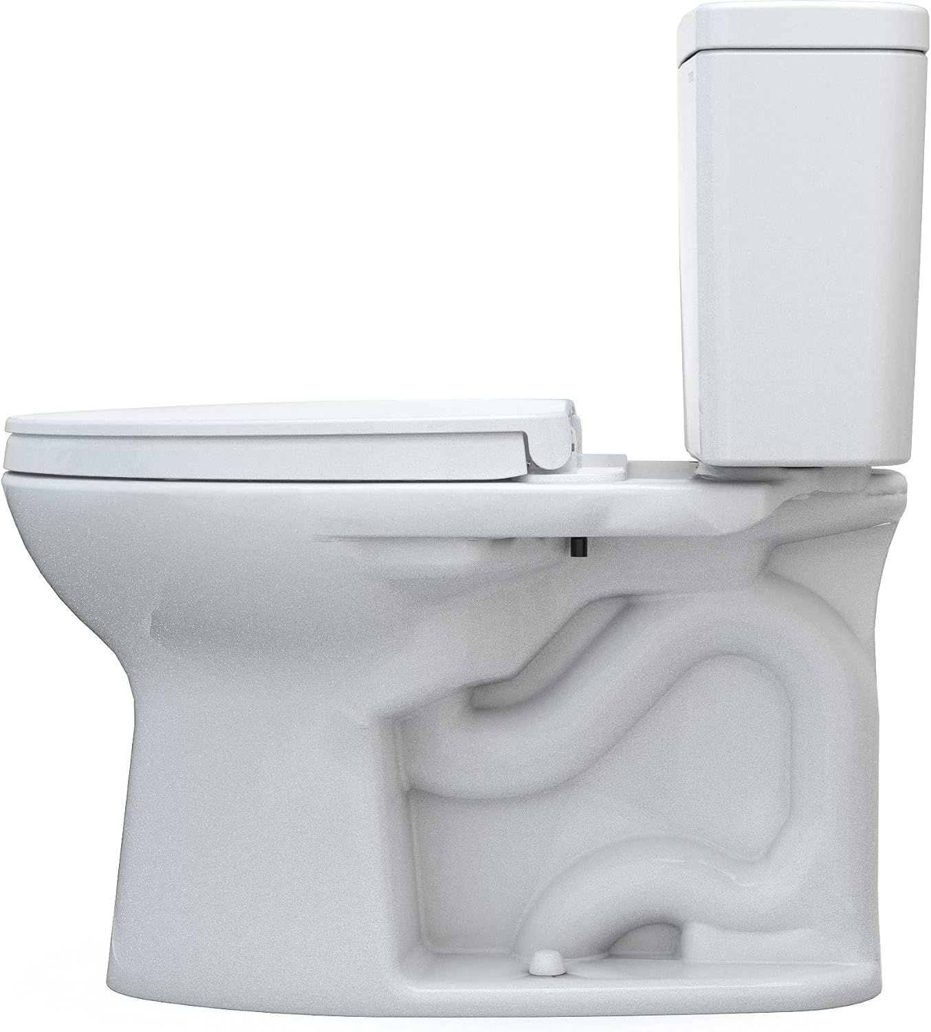TOTO Drake Two-Piece Elongated 1.6 GPF Universal Height TORNADO FLUSH Toilet with 10 Inch Rough-In, CEFIONTECT, and SoftClose Seat, WASHLET+ Ready, Cotton White - MS776124CSFG.10#01