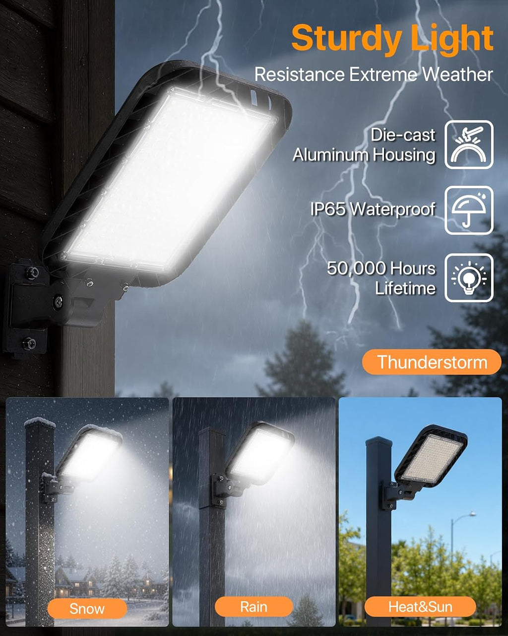300W Led Parking Lot Light Adjustable Arm Mount 2Pack, 45000LM Dusk to Dawn Photocell Shoebox Lights Outdoor 5000K IP65 Waterproof 100-277V Street Area Lighting for Court, Parking Lot, Roads