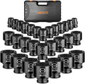 boen 3/4' Drive SAE Impact Socket Set, 3/4 inch - 2-1/2 inch Large Sockets, 6-Point Sockets, Rugged Construction, CR-MO, Standard Socket Set, 29PCS with Storage Case