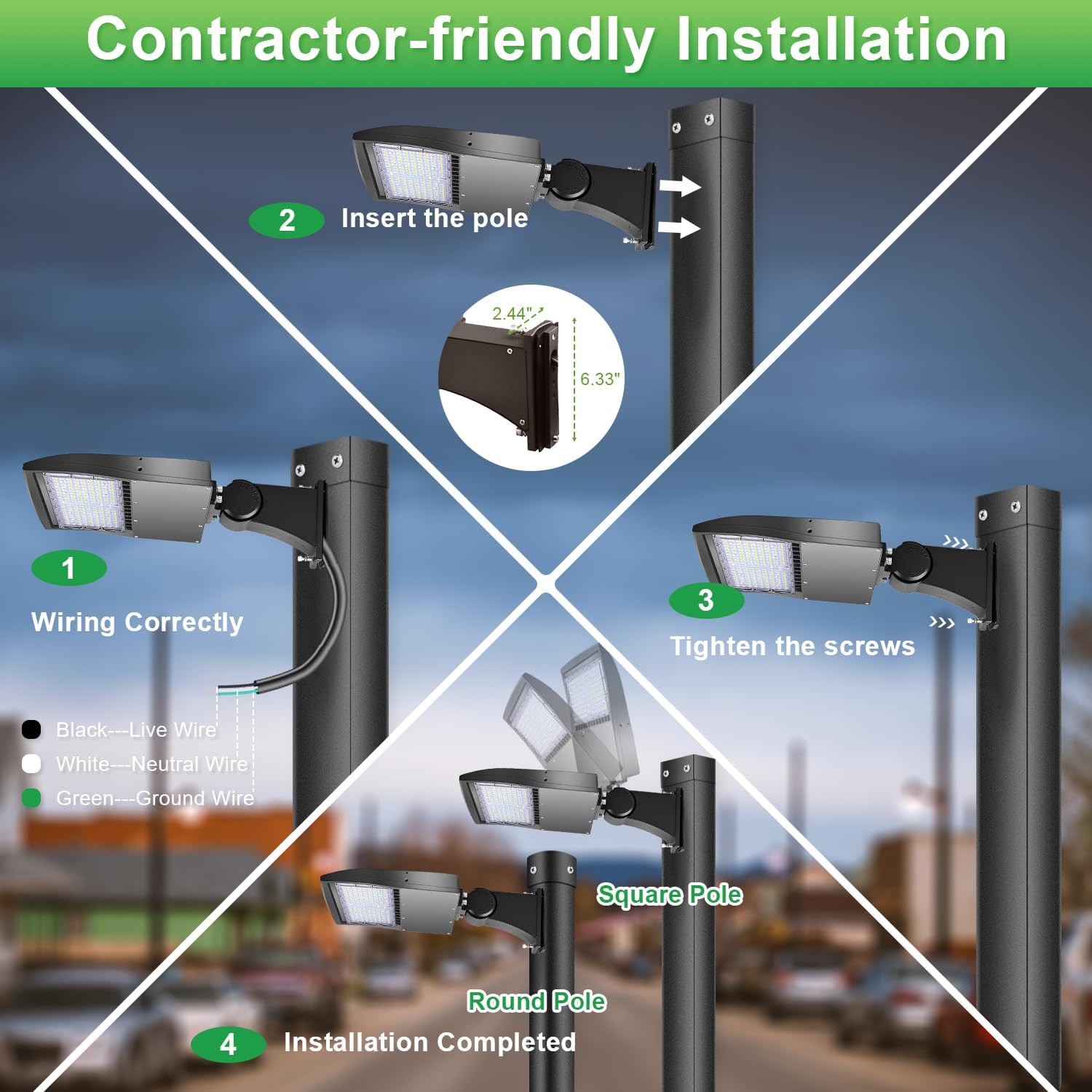 100W LED Parking Lot Light, 14000LM(140lm/w) LED Shoebox Area Light, 5000K Dimmable Commercial Outdoor Street Lighting(350W HID/HPS Equivalent) with Direct Arm Mount IP65 100-277VAC