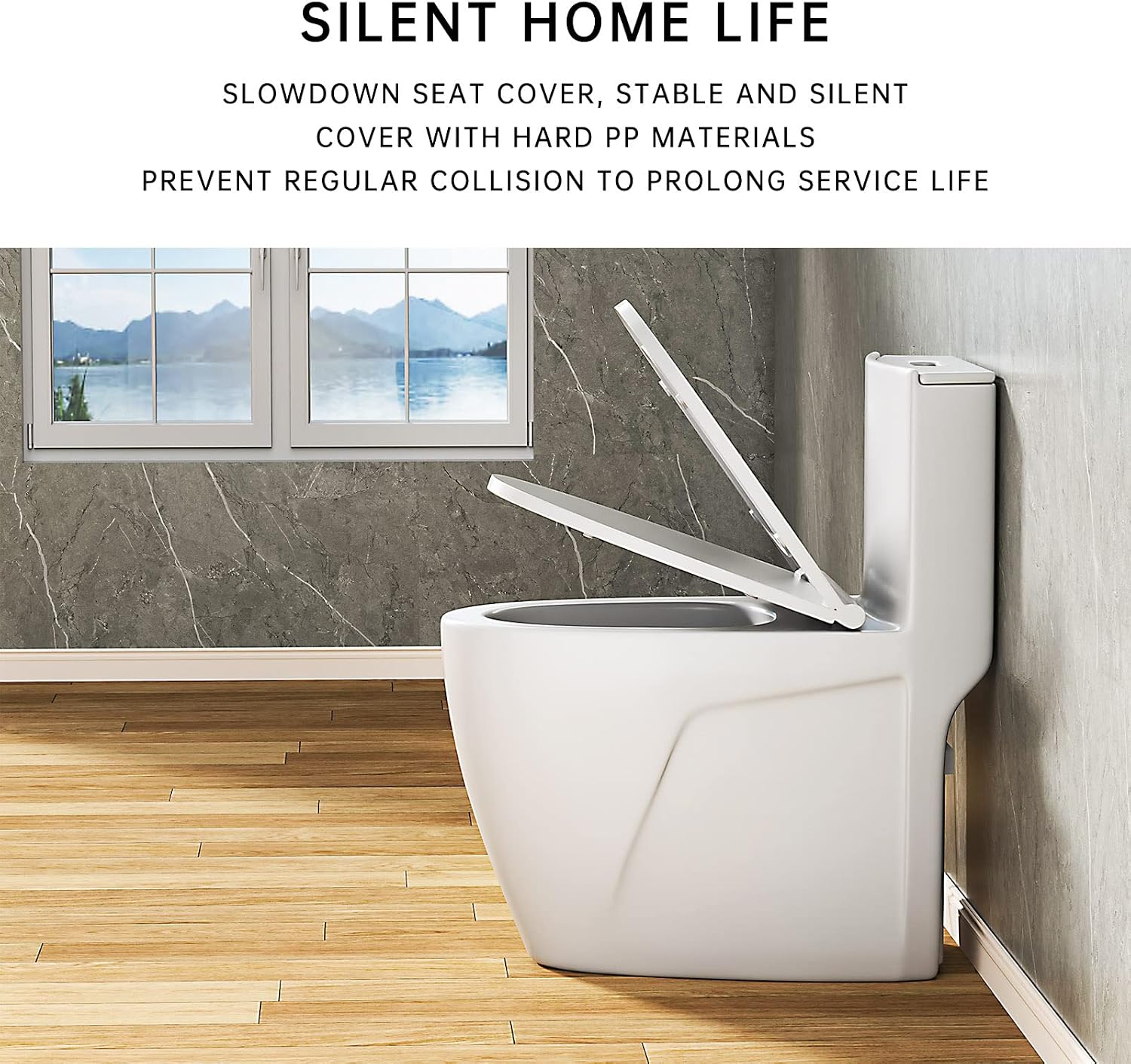 Macerating Toilet with Pump & AC Vent | Upflush Toilet System for Basement to Bathroom sink & Silent High Standard,include One Piece Modern Toliets, 600W Macerator Pump
