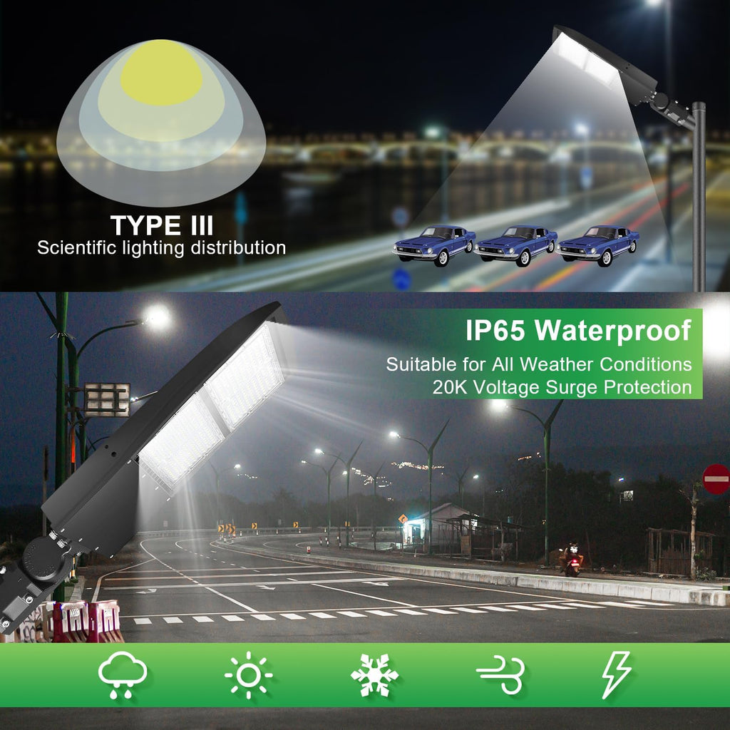 100W LED Parking Lot Light, 14000LM(140lm/w) LED Shoebox Area Light (350W HID/HPS Equivalent), 5000K Dimmable Outdoor Commercial Street Lighting - Slip Fitter Mount, IP65 AC100-277V