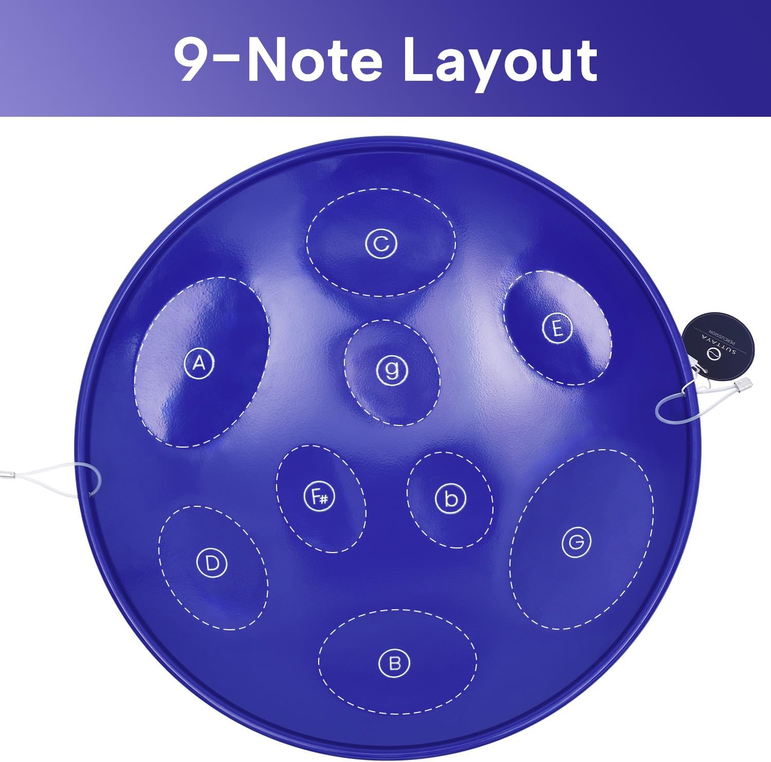 9-Note Steelpan (Steel drum) with Collapsible Stand - Educational Musical Instrument for Beginners and Hobbyists by Suttaya