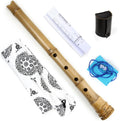 Traditional Musical Instrument D Key 5 Holes Japan Style Shakuhachi D/E Key Musical Instruments Bamboo Flute With Root Woodwind Instrument (1.6 E Key)