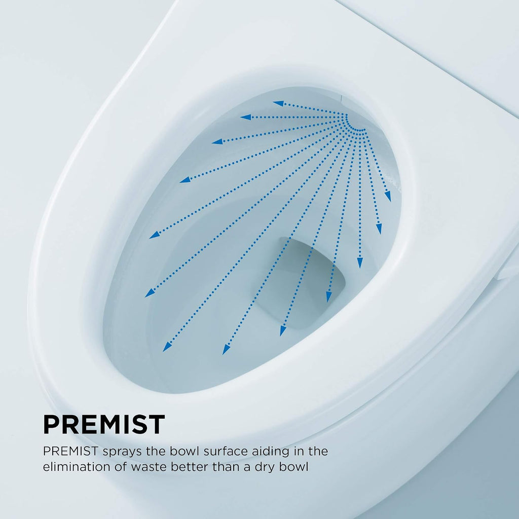 TOTO® WASHLET+® Drake® II 1G® Two-Piece Elongated 1.0 GPF Toilet and WASHLET+® S500e Contemporary Bidet Seat, Cotton White - MW4543046CUFG#01