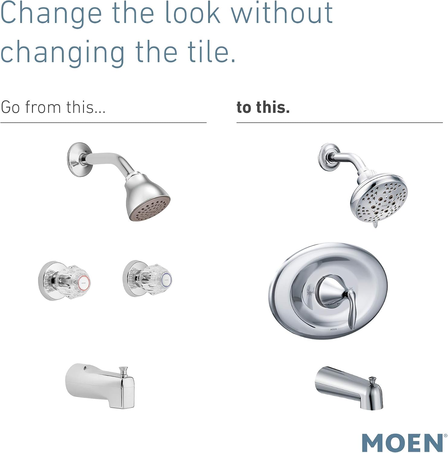 Moen T2139EPBN Eva Posi-Temp Eco-Performance Tub and Shower Trim Kit, Valve Required, Brushed Nickel