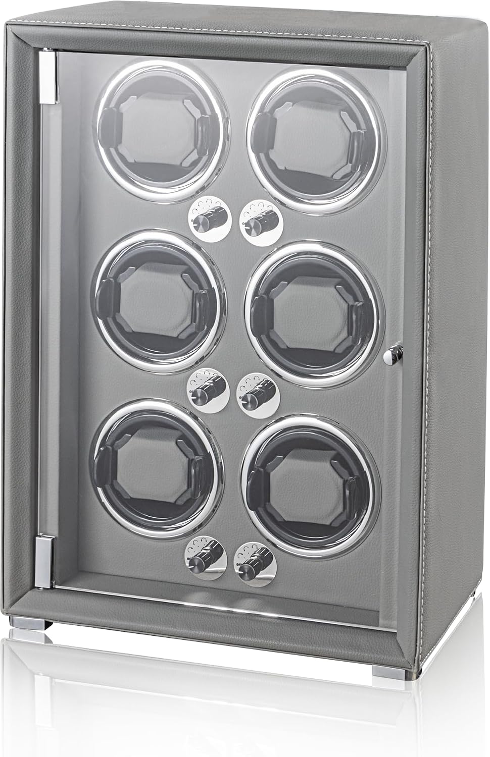 Watch Winder for 2/4/6/9 Automatic Watches, high-end Leather Making, Super Quiet Mabuchi Motor, Two Power Modes, Built-in led Lights