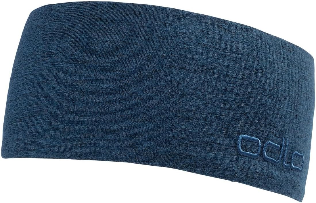 Odlo Unisex One Size Blue Wing Teal Melange Wool Blend Headband for Winter Sports (Cycling, Running, Cross-Country Skiing) - Athletes, Active Individuals