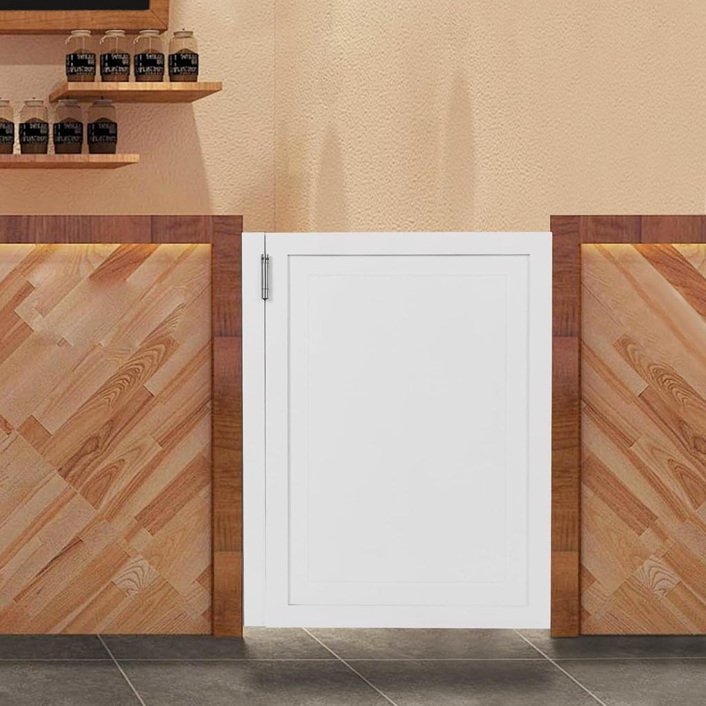 Swinging Doors Cafe Doors with 3 Hinges,Wood Swing Door Interior Saloon Half Partition Door for House Kitchen Shop Entrance Pub Porch(27.6x35.4in-White)