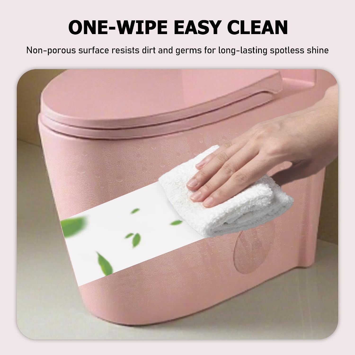 Dual Flush One Toilet, Water Saving Elongated Comfort Height Floor Mounted, Soft Close 1000 Gram Map Flushing SToilet, Rose
