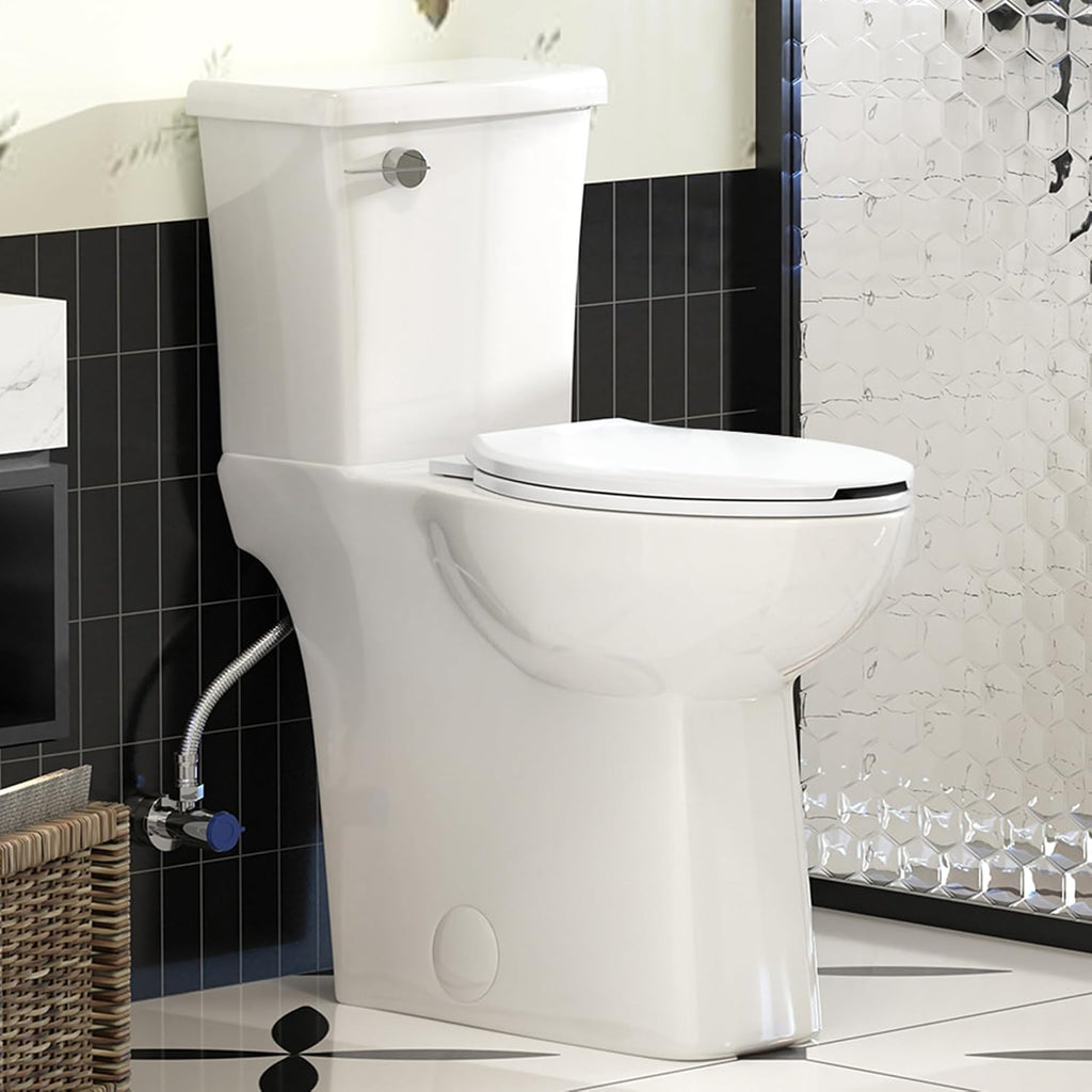 SUPERFLO 21 Inch Extra Tall Toilets Comfort Height Toilet for Seniors & Tall Adults, ADA Elongated Toilet with 1.28 GPF Single Flush, Easy Install Bathroom Toilet (White)