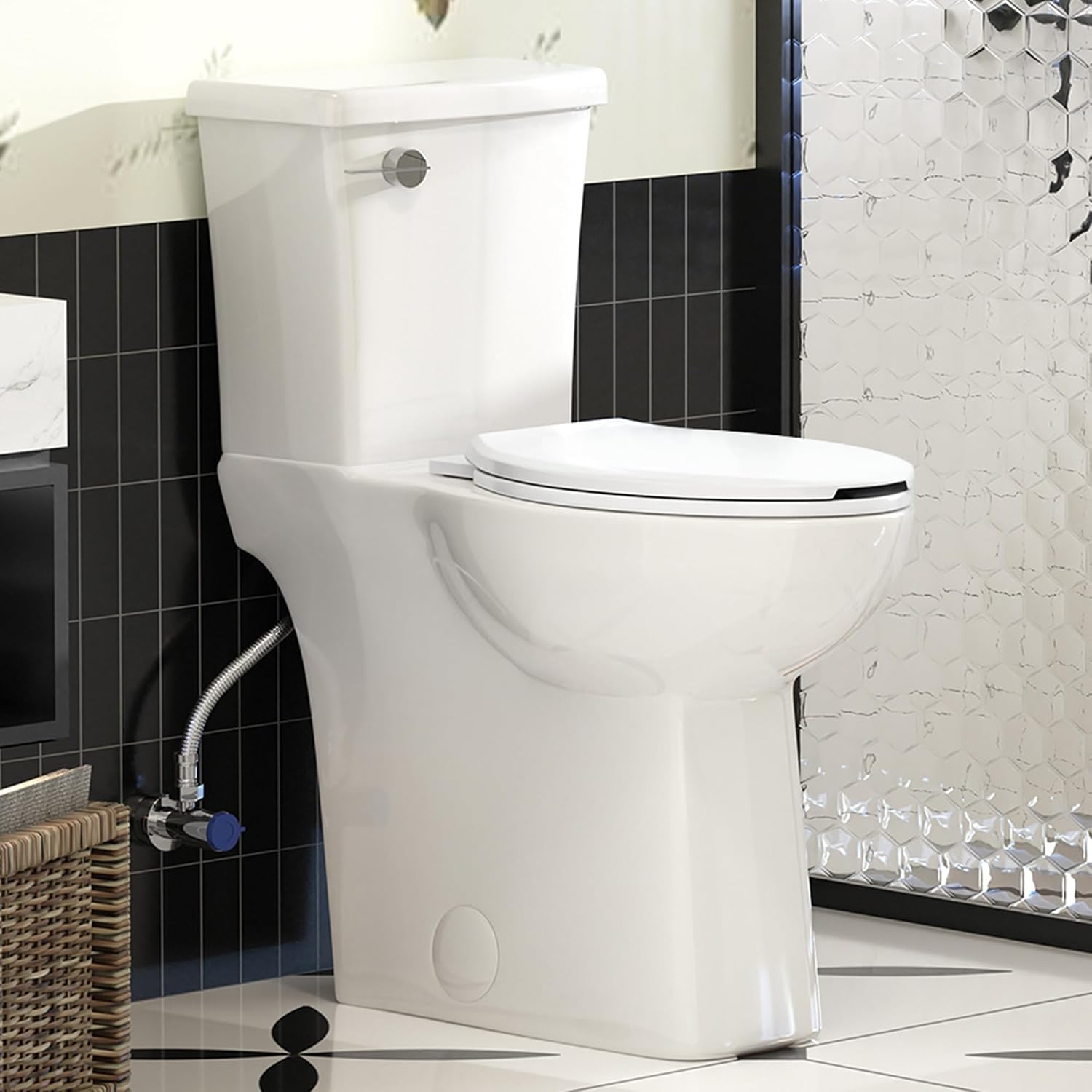 SUPERFLO 21 Inch Extra Tall Toilets Comfort Height Toilet for Seniors & Tall Adults, ADA Elongated Toilet with 1.28 GPF Single Flush, Easy Install Bathroom Toilet (White)