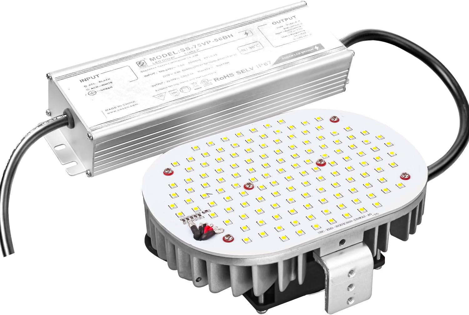 OSTEK 120W LED Shoebox Retrofit Kits, E39 Mogul Base, Replace 400W MH/HPS/HID, 16200LM 5000K Daylight, Retrofit Lights for Parking Lot, Street, Warehouse, Wall Area Lighting, UL ETL Certified,