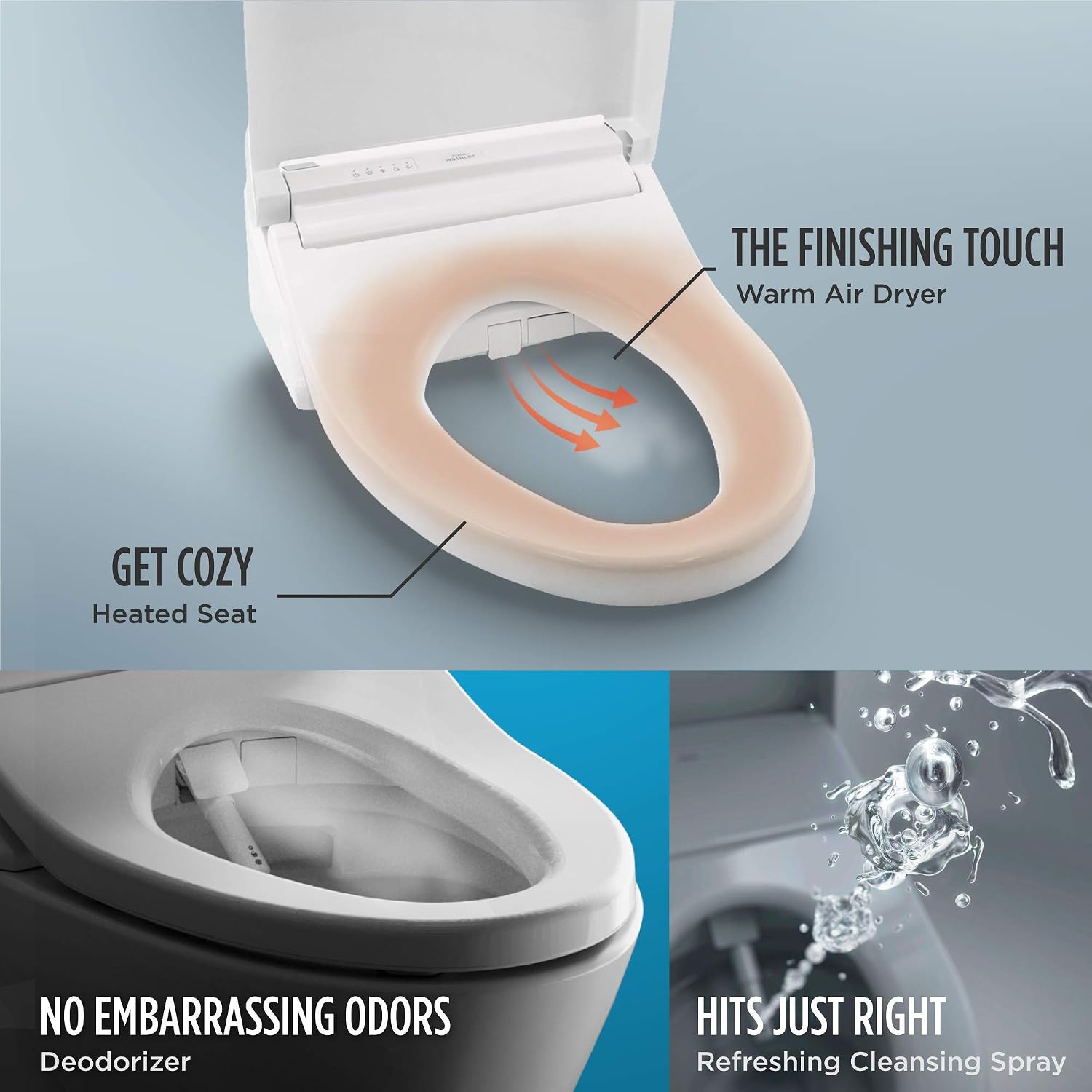 TOTO Drake Elongated 1.28 GPF Toilet with TOTO WASHLET C5 Bidet Toilet Seat Bundle - Cotton White