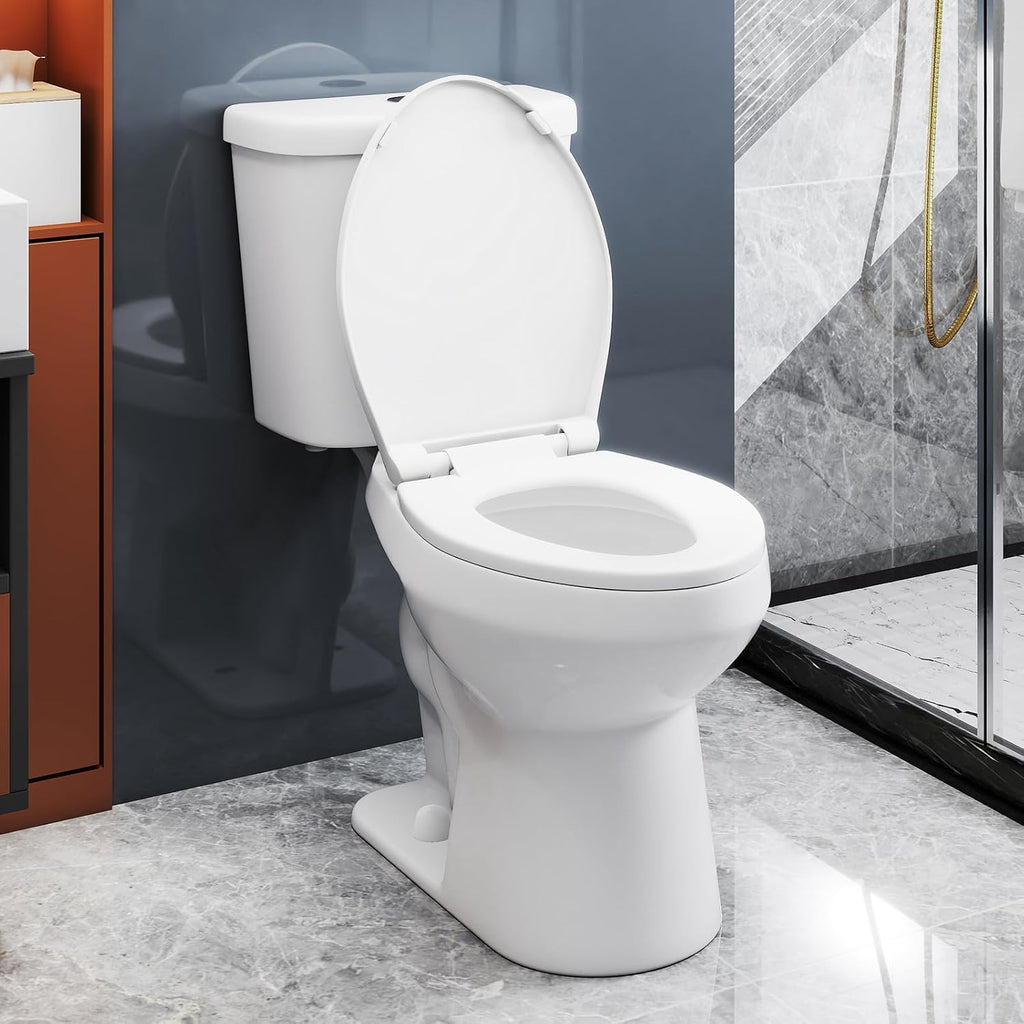 Giantex Two-Piece Elongated Toilet with 17.5' ADA Comfort Height Seat, Powerful Dual Flush 1.1/1.28 GPF, MAP 1000g, Soft Close Seat & 12' Rough-In, Water Sense, cUPC and CEC Approved, Load 880Lbs