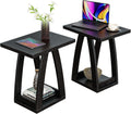 End Tables Living Room Set of 2. Side Tables Living Room. Side Table Beside Sofa. Modern End Table for Home. Black End Tables Set of 2