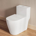 Casta Diva Elongated One Piece Toilet with 17' ADA Comfort Chair Height Seat Compact Toilet for Bathroom Dual Flush 1.1/1.6GPF, 12'' Rough-in, High Efficiency Flush, Standard White Bowl