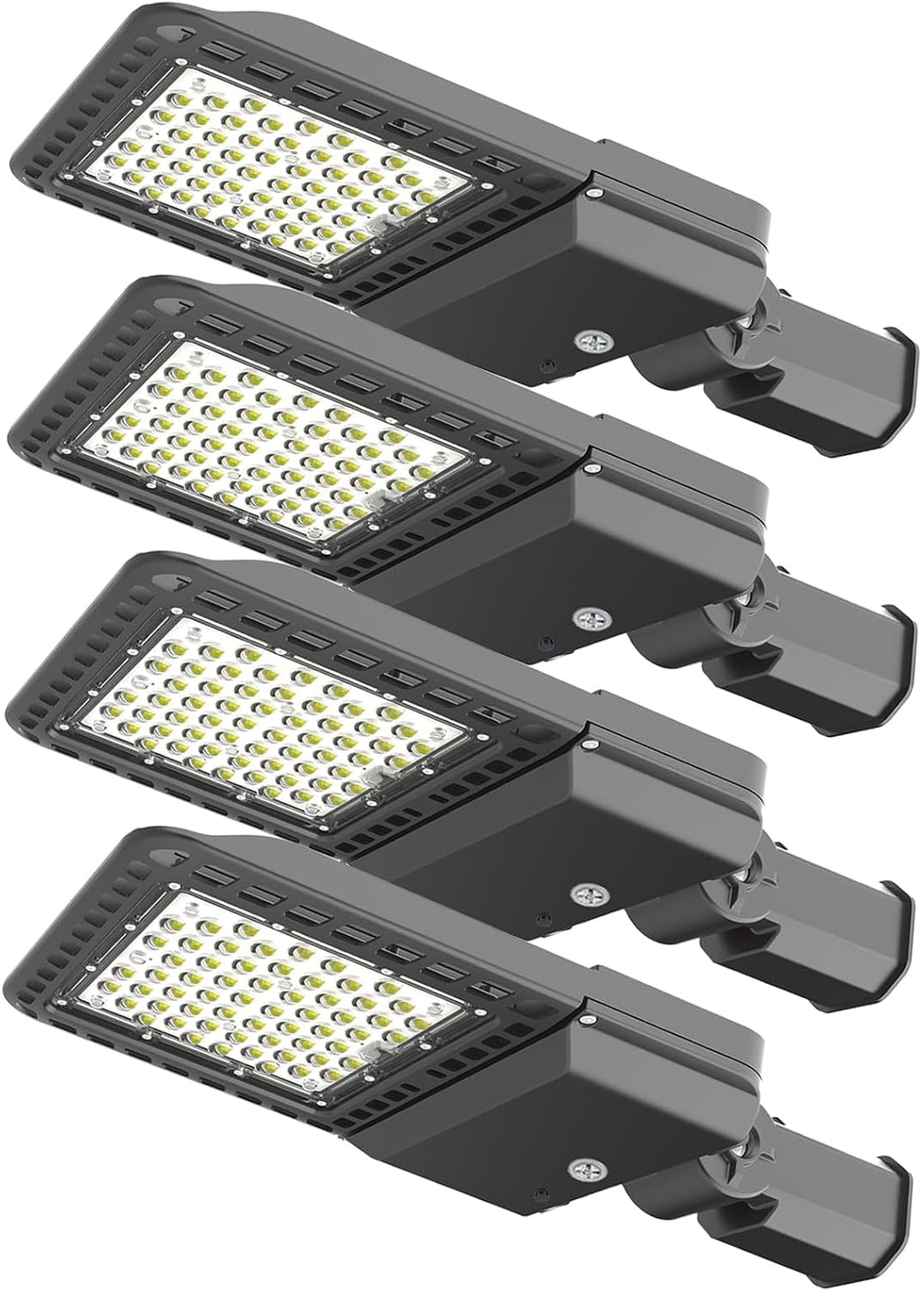 4Pack 200W LED Parking Lot Lights 5000K Street Shoebox Pole Light, 28000LM Outdoor Flood Lights with Dusk to Dawn, IP65 Waterproof Commercial Street Light Slip Fitter for Yard Sport, ETL Listed