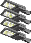 4Pack 200W LED Parking Lot Lights 5000K Street Shoebox Pole Light, 28000LM Outdoor Flood Lights with Dusk to Dawn, IP65 Waterproof Commercial Street Light Slip Fitter for Yard Sport, ETL Listed