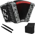 Accordions,22 keys Accordion,8 Bass Student Piano accordions Suitable for beginners and students Lightweight and portable, comes with a backpack and adjustable straps (8 Bass, Gray)