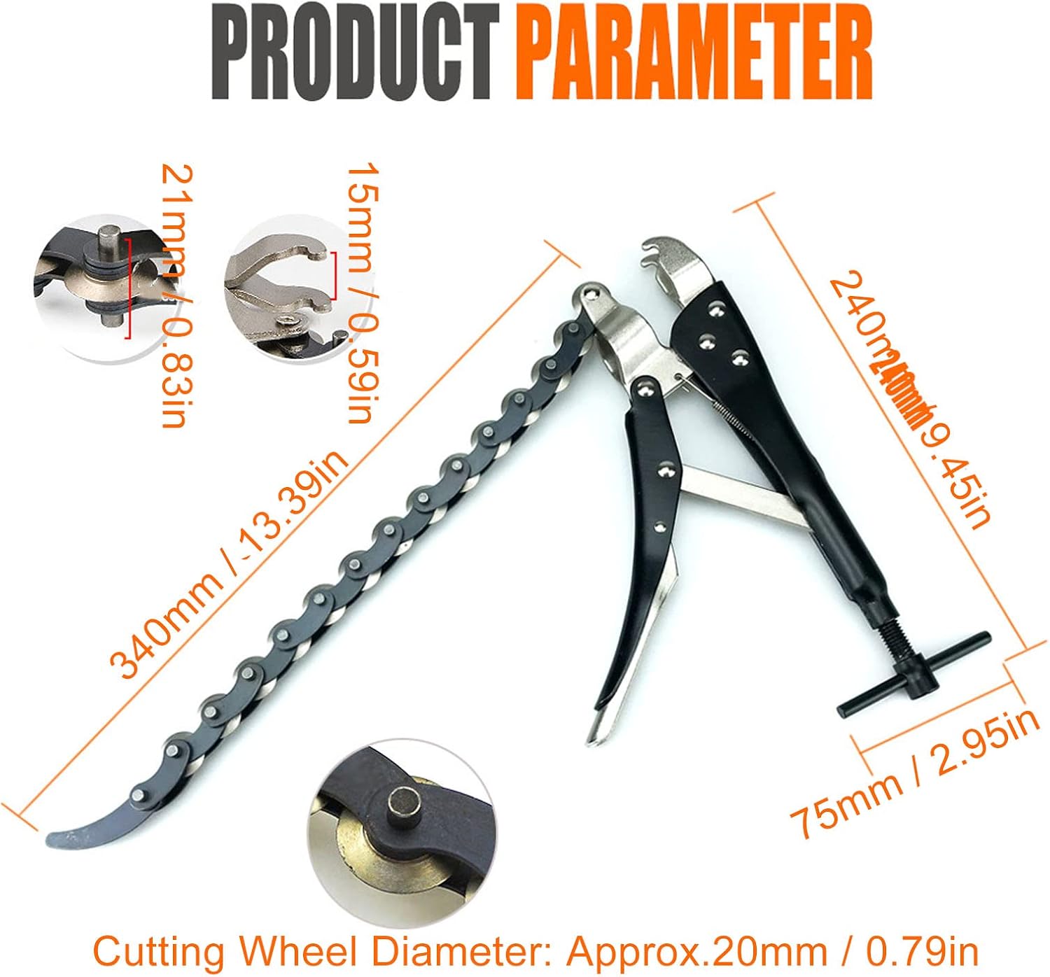 Locking Chain Pliers Clamp,Pliers Locking Grip Wrench Locking Chain Clamp,Pipe Vise 15 Chains Vise Wrench Pipe Cutter Tool Aluminium Alloy for Shape Pieces Locking Pliers Wrench