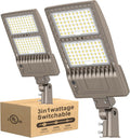 2 Pack 320W LED Parking Lot Light UL Listed 48000LM 5000K 320W 256W 192W Adjustable LED Shoebox Pole Light 150 LM/W Slip Fitter IP65 Commercial Outdoor Street Area Light AC100-277V
