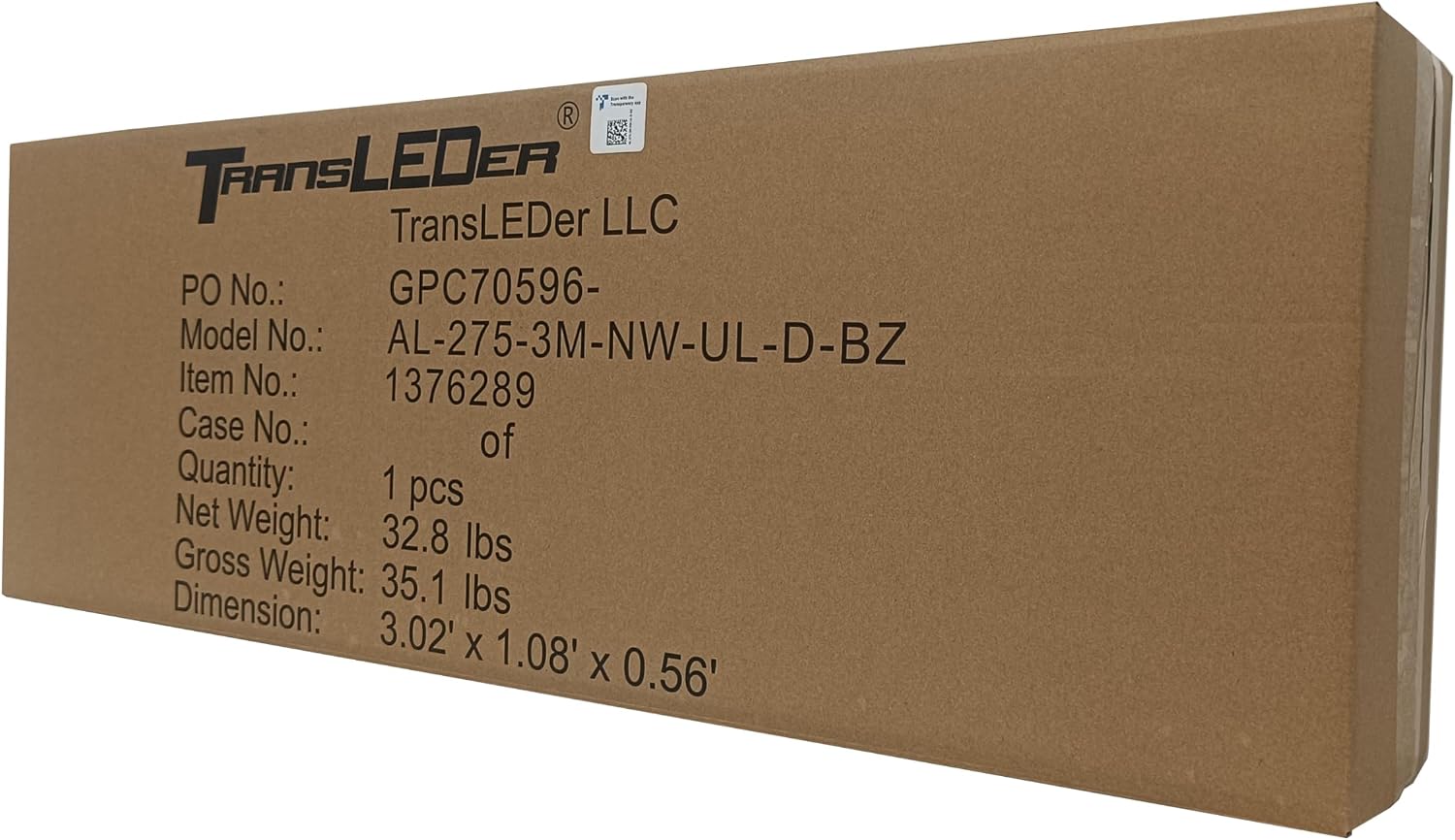 TransLEDer/275W LED Street Light/38000lm@4000K/Trusted Area Lighting Partner for U.S. Utilities